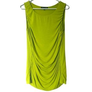 Cable & Gauge Lime Sleeveless Ruched Tunic Length Top L